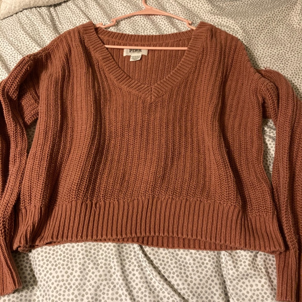 Pink cable knit sweater